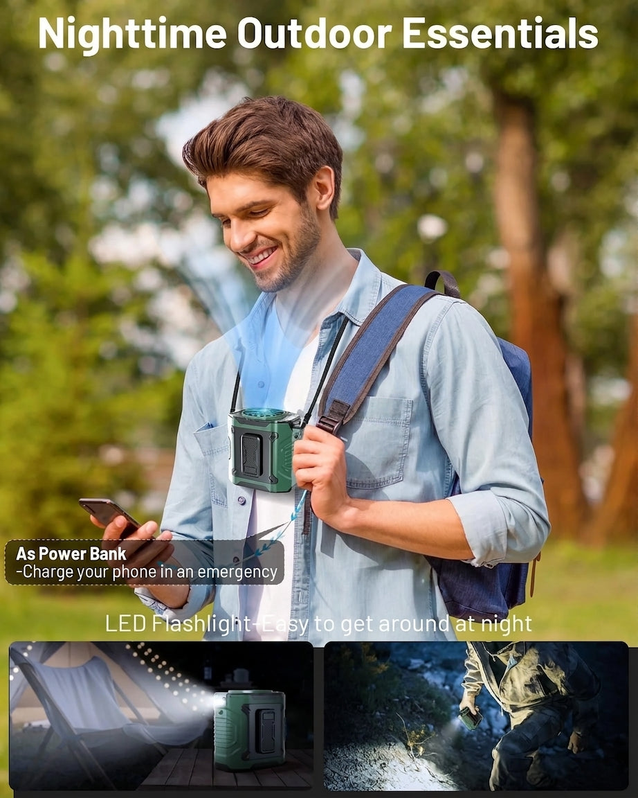 Portable Clip-On 10-Speed Waist Shirt & Neck Fan