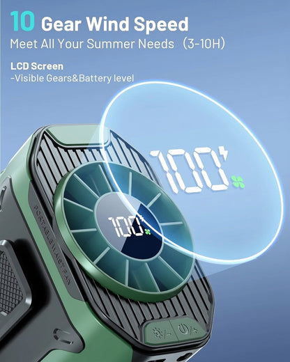 Portable Clip-On 10-Speed Waist Shirt & Neck Fan